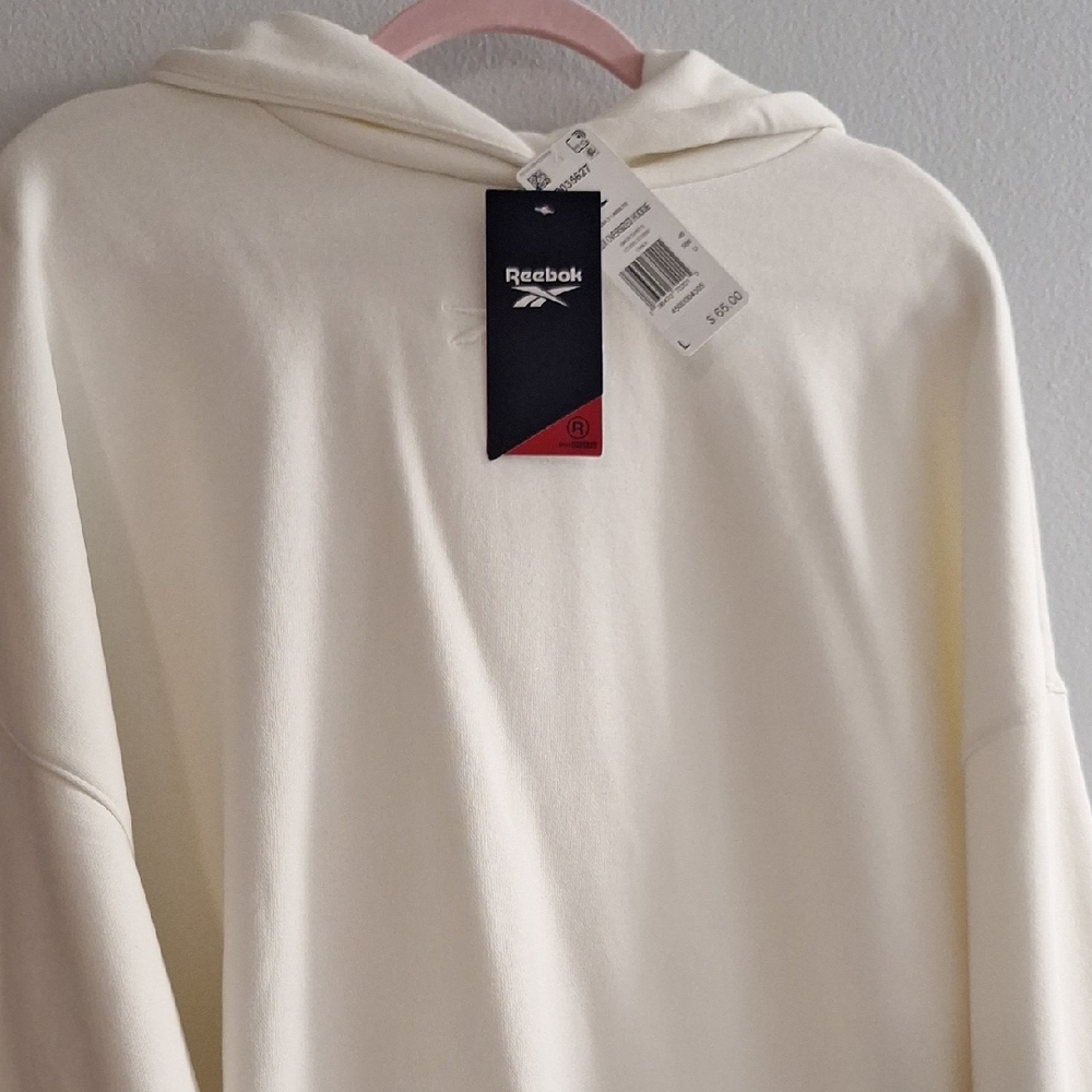 New Reebok Large Off-White Hoodie